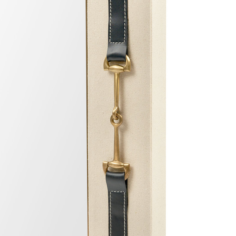 Buckley Rectangle Leather Mirror, Black/Natural
