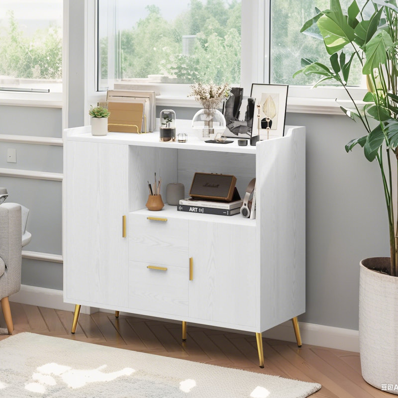Buffet 39,4 po avec rangement, armoire de rangement pour la cuisine, armoire à café avec 2 tiroirs et 2 portes pour la cuisine, la salle à manger et le vestibule