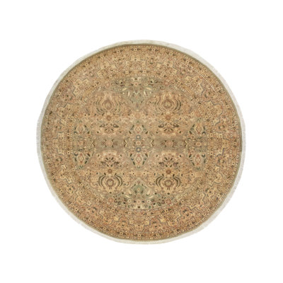 Versailles One-of-a-Kind 7'10" X 8' New Age Oval Wool Area Rug in Ivory