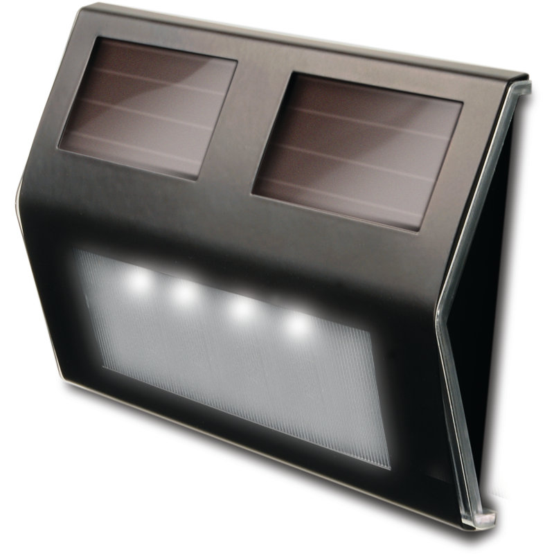 Decorative Solar Integrated LED Metal Deck Light Pack, Bronze