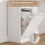 Meuble à linge basculant de style ferme - Rangement simple en bois avec tiroir et panier - Poubelle dissimulée de 38 litres - Organisateur pour salle de bain et cuisine - Blanc antique, meuble simple