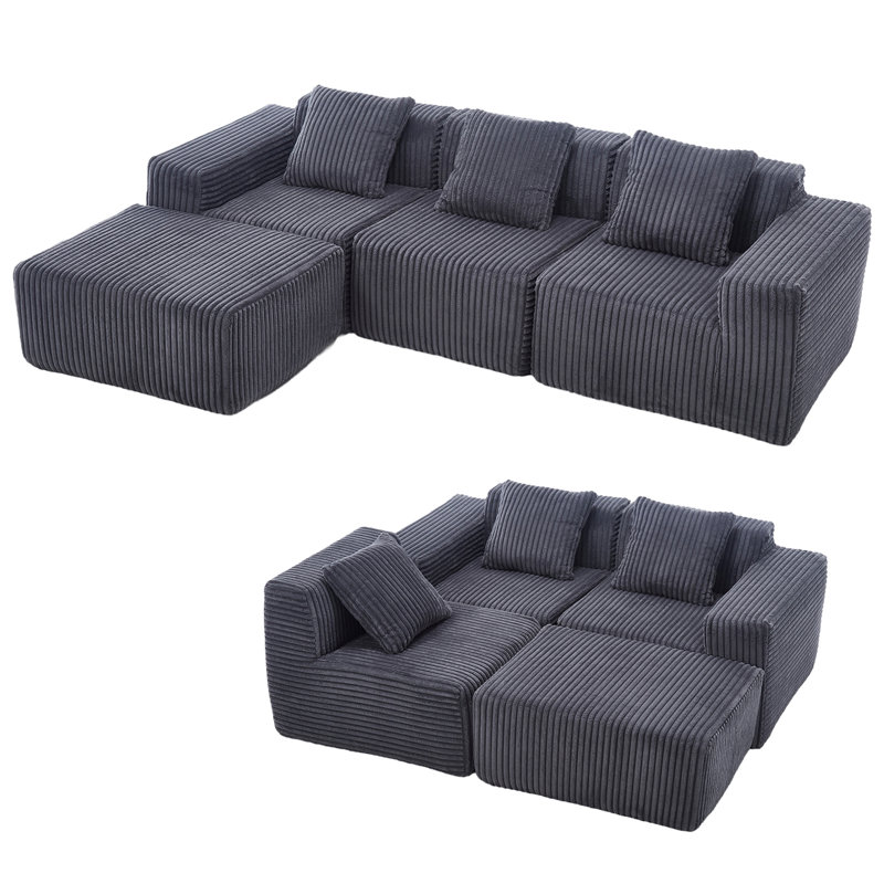 Canapé modulaire Modern, Tissu gris foncé