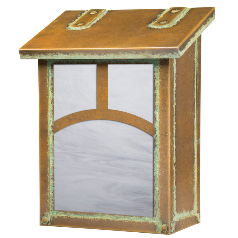 Boîte aux lettres murale Malakai Arch, Vert nouveau, Blanc vaporeux