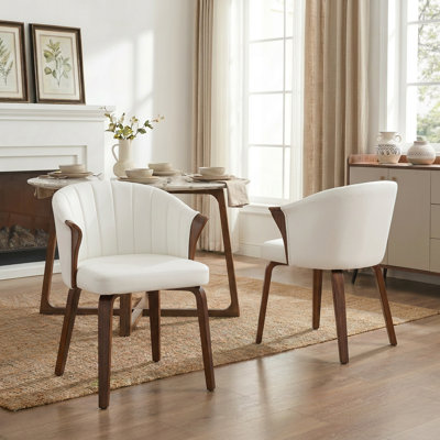 Chaise de salle à manger rembourrée en similicuir Devault
