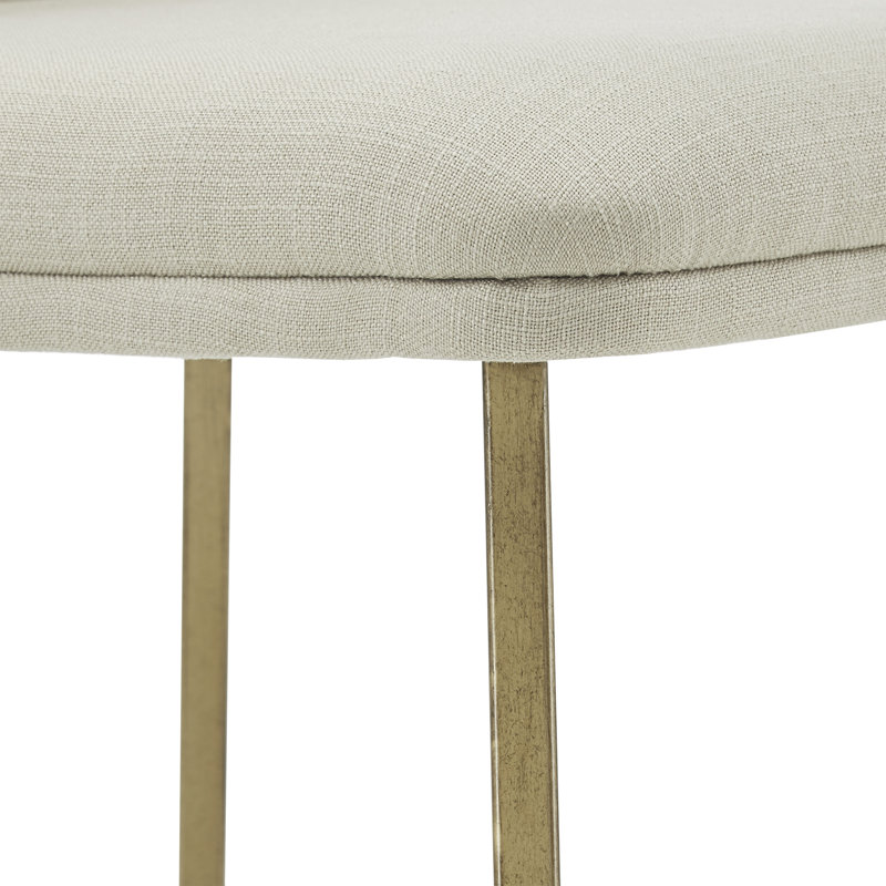 Chaise d'appoint rembourrée en lin Ainhoa, Beige