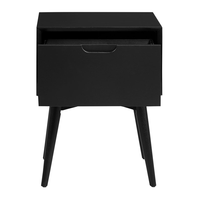 Table de bout à 4 tiroirs et pieds Lovina, Noir