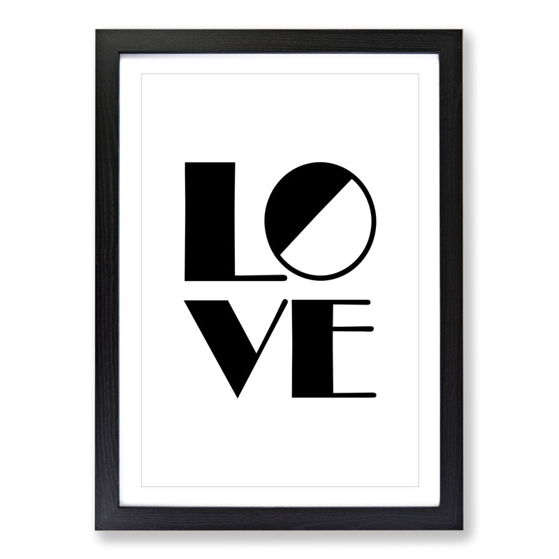 Love Block - Picture Frame Typography, 48cm H x 36cm W x 2cm D, Black Framed