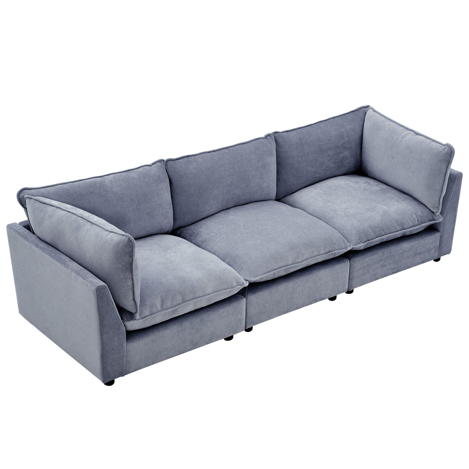 Eagan 106" Modular Sofa, Blue Gray Chenille