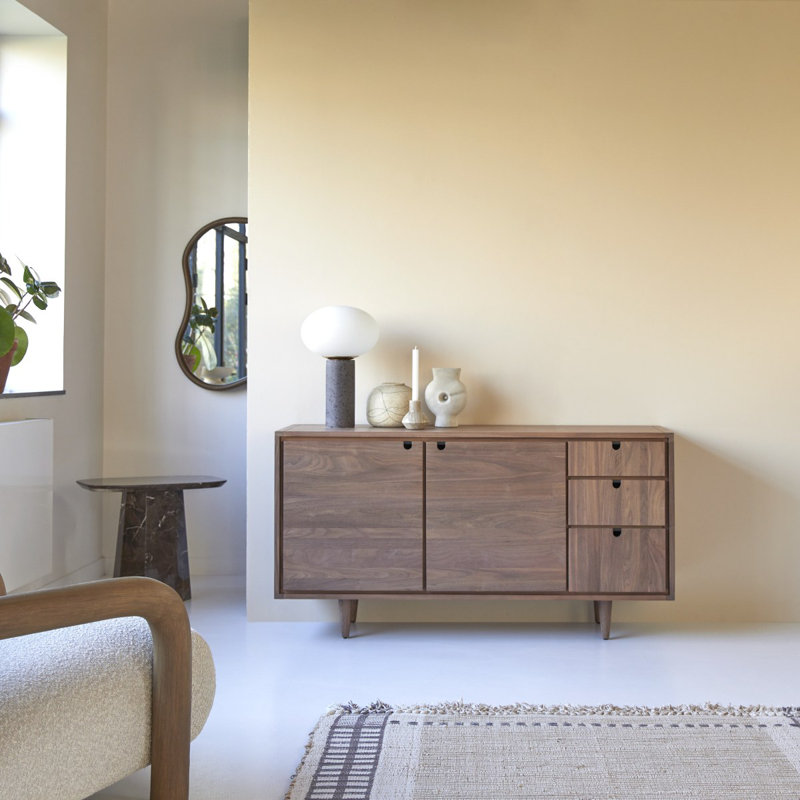 Jonàk 57.09'' Solid Wood Sideboard, Brown/Black