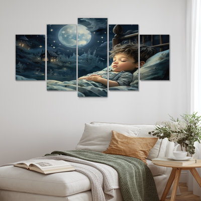 Childs Moonlight Nursery I - Toile d'art mural multi-panneaux