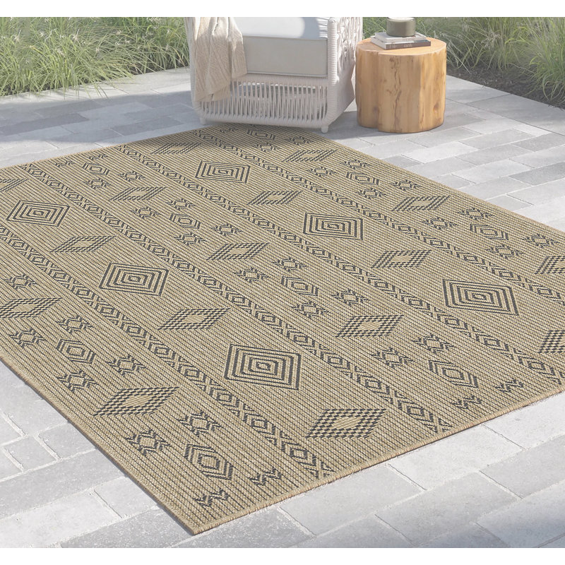 Earth Black Indoor/Outdoor Area Rug, Runner 2'7" x 7'3"
