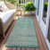 Machine Washable Indoor/Outdoor Xhevrie Teal Rug