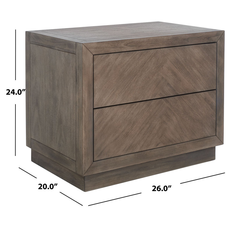 Steve Light Brown Mahogany 2-Drawer Nightstand