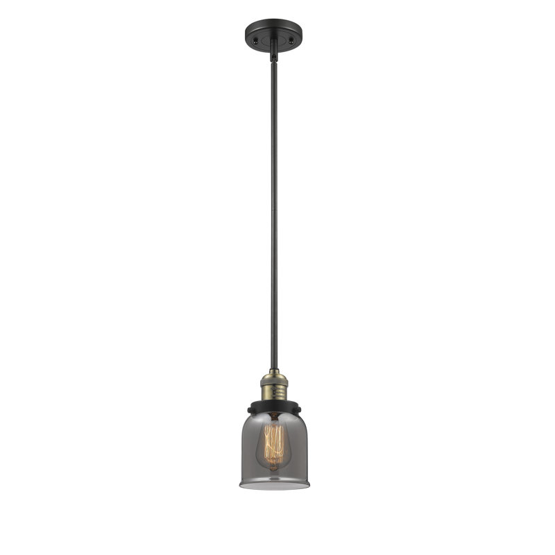 Dominica 1 - Light Single Pendant, Black Antique Brass, Plated Smoked, 10" H x 5" W x 5" D