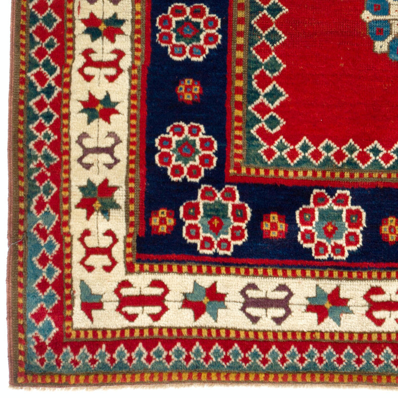 En date du 1870. Tapis kazak antique, tapis de collection