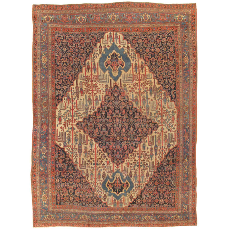 Antique One-of-a-Kind Rectangle 9'8" X 12'9" Hand Knotted Area Rug