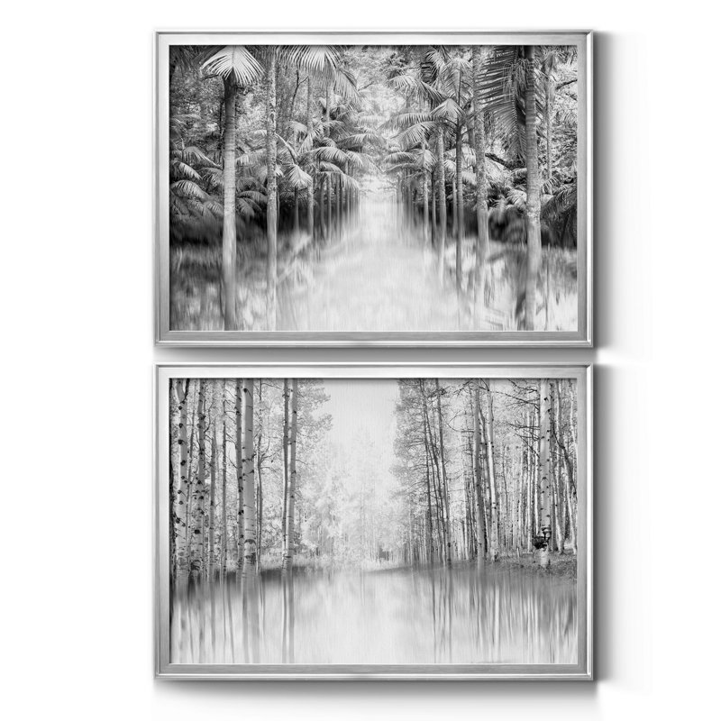 Toile encadrée de qualité supérieure Azores Reflection, H 30,5 po x l 85 po x P 3 po, Argent, Blanc