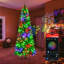 Sapin de Noël artificiel mince en PVC préilluminé de 2,3 m. Sapin de Noël intelligent aux couleurs RVB changeantes.-1935067456