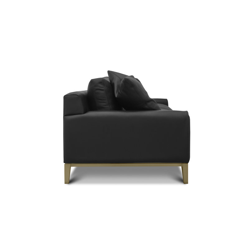 Como Leather Sofa, Satin Brass, Onyx (Dreamer)