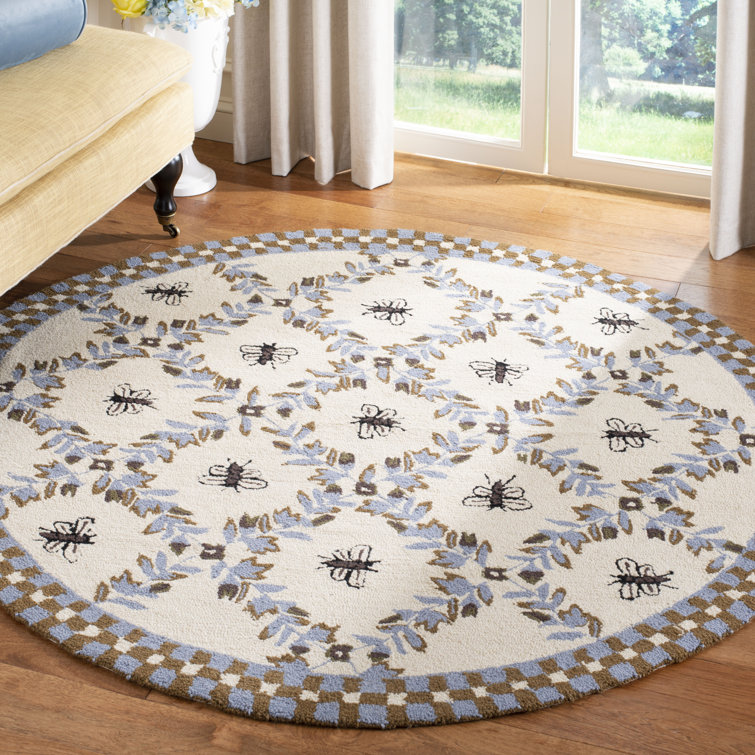 Hollander Floral Handmade Tufted Wool Ivory Area Rug