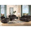 Fauteuil inclinable de luxe en velours avec table rabattable et compartiment caché deux tons - table, 3 sièges, coussins rembourrés, structure solide, capitonnage fin, coussin-786786636