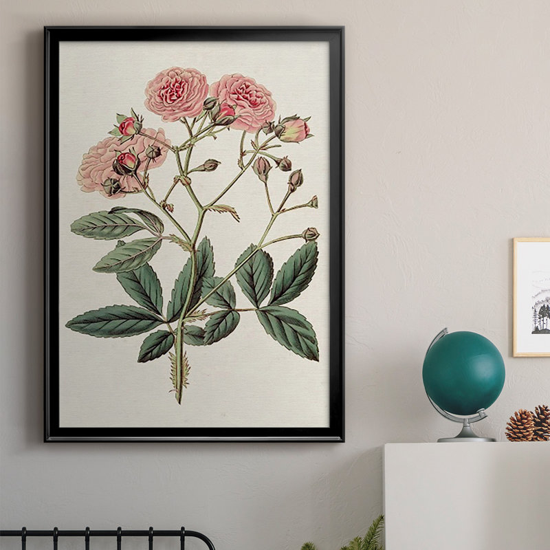 «Pink Floral Mix V», reproduction encadrée sur papier, H 42,5 po x l 30,5 po x P 1 po, Noir
