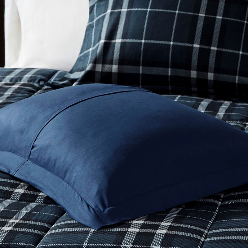 Down Alternative Comforter - Plaid Soft Flannel-like Fabric, Fill, 2 Shams, All Season Comfort, Machine Washable, Mini Comforter, Material, Alternative, Matter