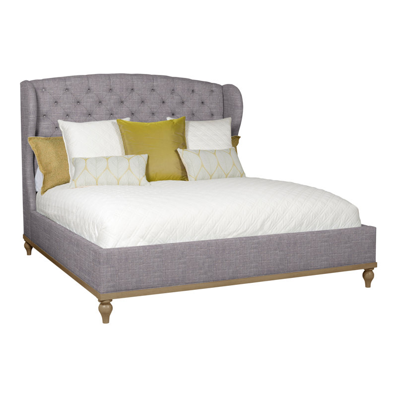 Emma King Bed, Nomad Slate Crypton® Chenille, Hampton, No