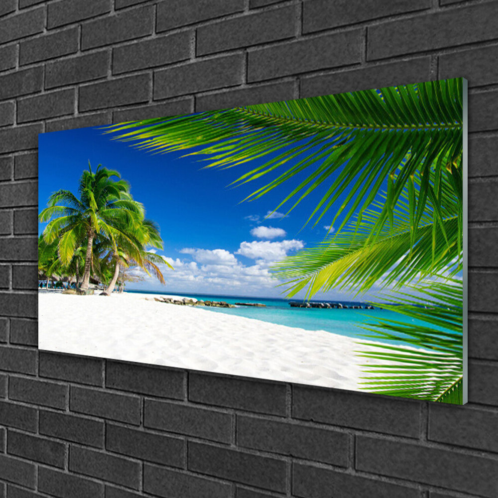 Glasbild Beach Palm Trees Landscape