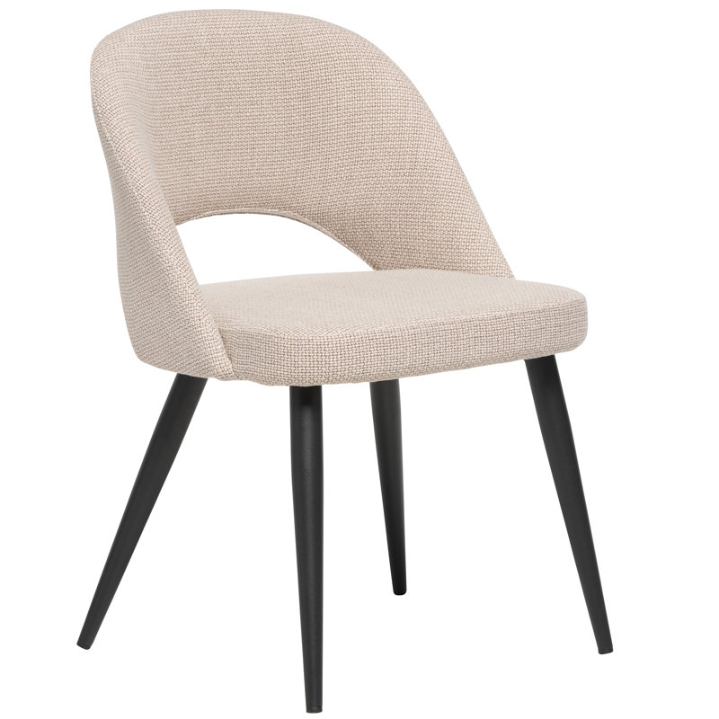Chaise d'appoint en tissu Albeiro, Bisque, Noir