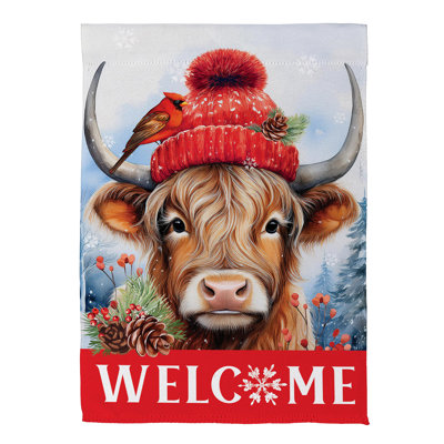 Drapeau de maison en daim Highland Cow