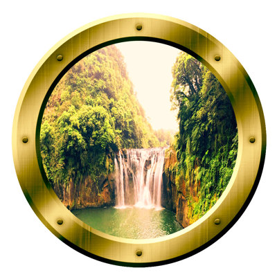 Décalcomanie murale en vinyle cascade hublot