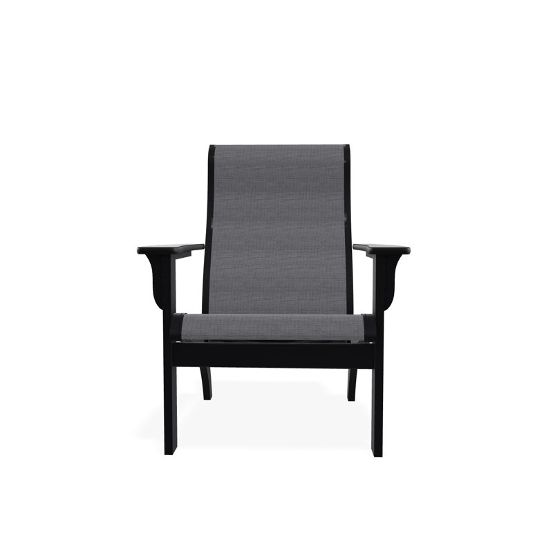 Adirondack MGP Polymer Outdoor Lounge Chair, Black, Alloy Sunbrella®
