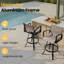 Tabouret de bar pivotant en aluminium avec dossier Sunbrella-123302629