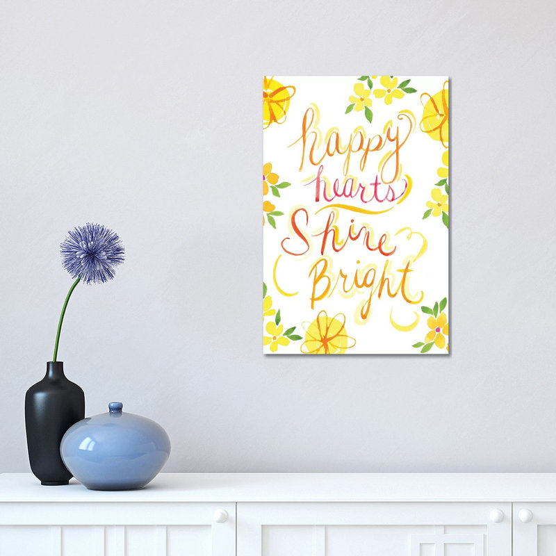 Happy Hearts Shine Bright - Print on Canvas, Wrapped Canvas, 45.72cm H x 30.48cm W x 1.91cm D