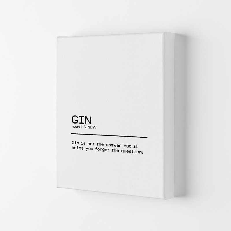 Gin Forget - Print, 59.4cm H x 42cm W x 4cm D, Wrapped Canvas