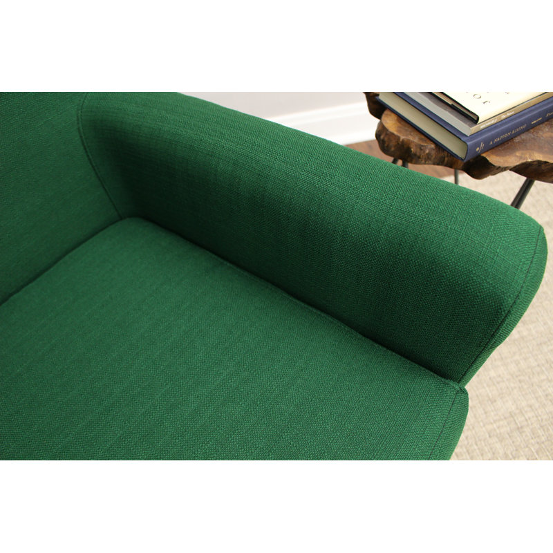 Ronald Upholstered Armchair, Emerald Green