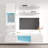 Levasseur 63" Modern Floating Wall Mounted Entertainment Center with 16-Color LED Lighting, High Gloss Finish-1827904475