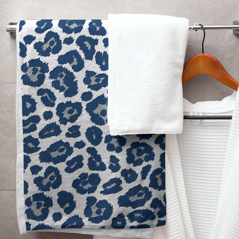 Lucida Bath Towel, Polyester/Cotton Blend, White/Gray/Speed Blue