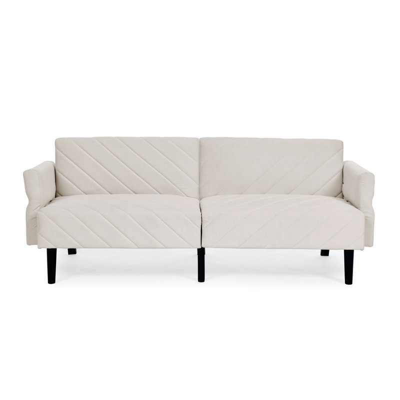 Canapé convertible en velours avec futon réglable pour plus de confort, matériau doux au toucher