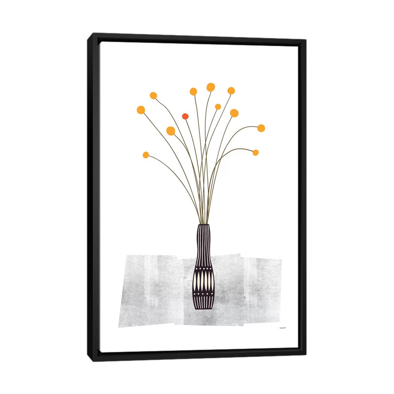 «Flowers III», impression sur toile, H 26 po x l 18 po x P 1,5 po, Toile avec cadre noir, Pas de tapis