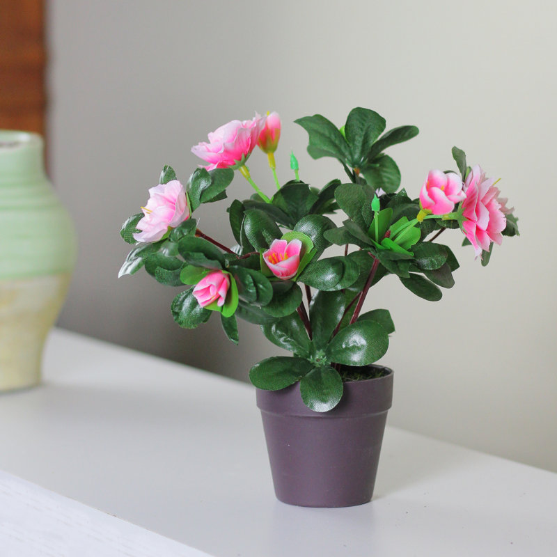 Rose artificielle en pot 8 po