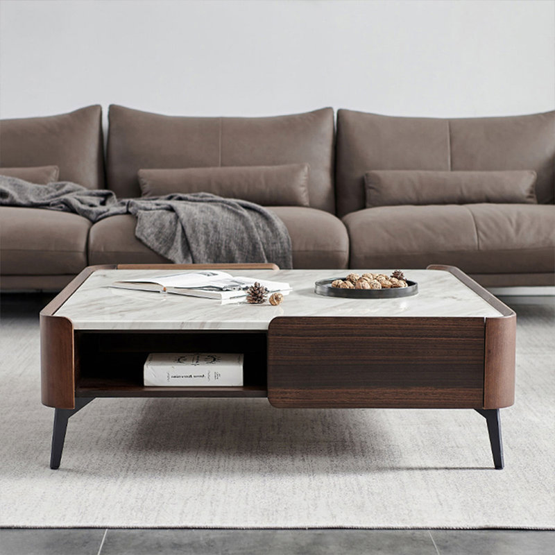 Table basse rectangulaire en bois manufacturé, H 15,75 po x L 47,24 po x l 47,24 po