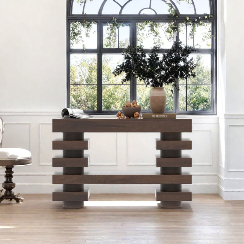 Retro Minimalist Console Table, 33.46" H x 39.37" W x 15.75" D