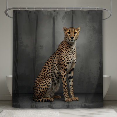 Rideaux de douche guépard assis