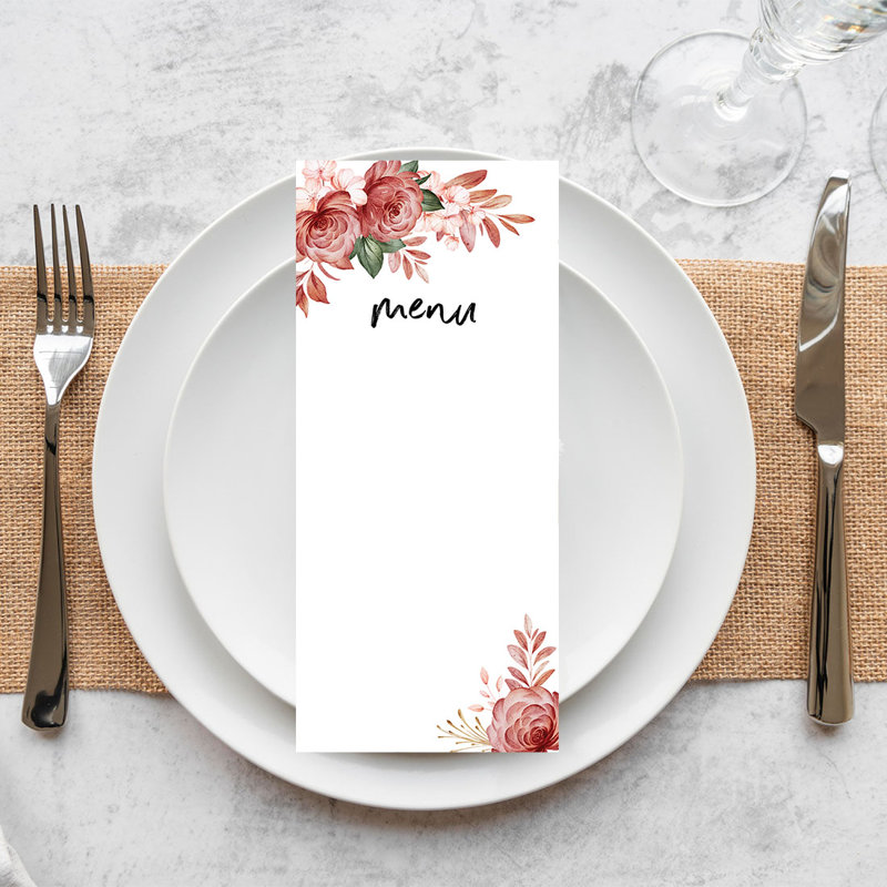 Boho - 52 cartes de menu Boho