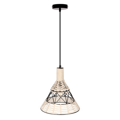 Luminaire suspendu en forme de cône blanc l 12 po - Bayou Breeze