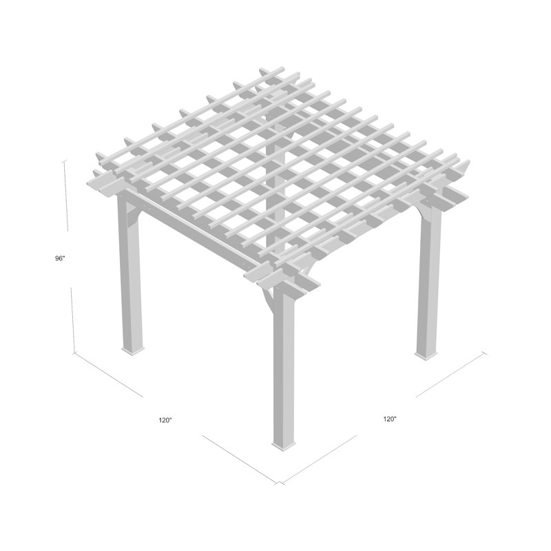 Backyard Discovery Beaumont 10' x 10' Cedar Wood Outdoor Patio Pergola Kit with Trellis Roof and PowerPort