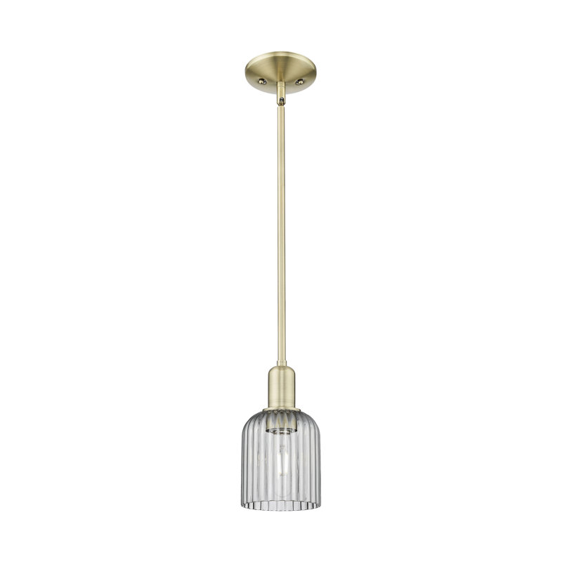 Downtown Urban - Voile de mariée - Mini-luminaire suspendu 1 tige, H 9,63 po x l 5 po x P 5 po, Gris fumée clair