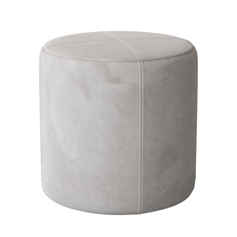 Porthleven Upholstered Ottoman, Velvet White